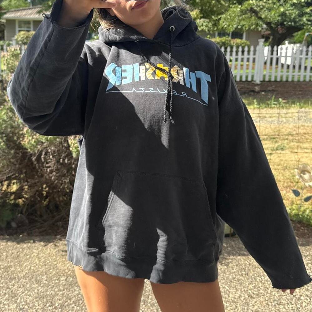 Vintage thrasher black hoodie